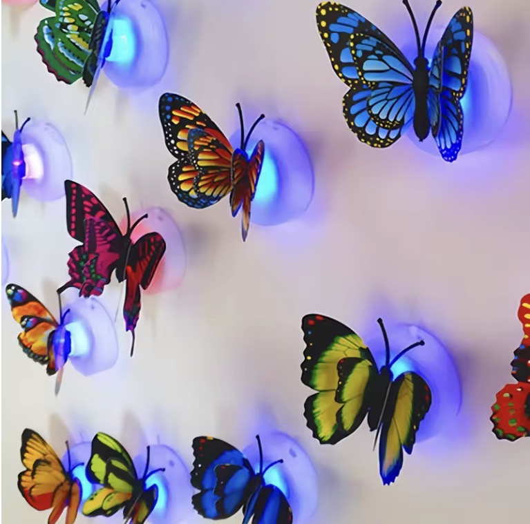12pcs 3D LED Butterfly Decoration Night Light
