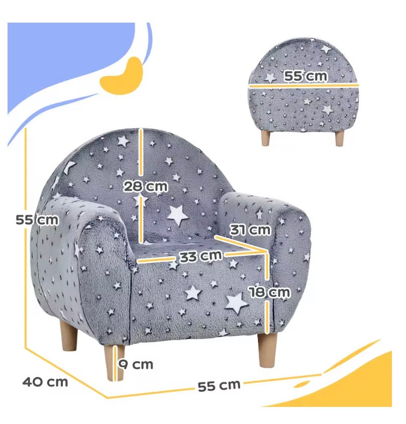 Kids Armchair, Glow in the Dark Chair