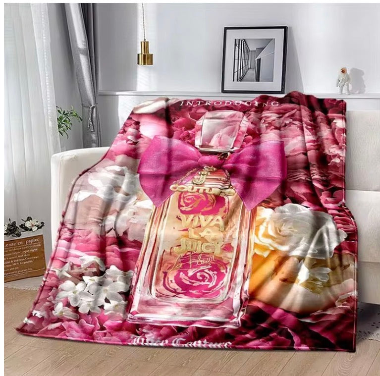 Juicy Couture Pink Crown Fleece Blanket