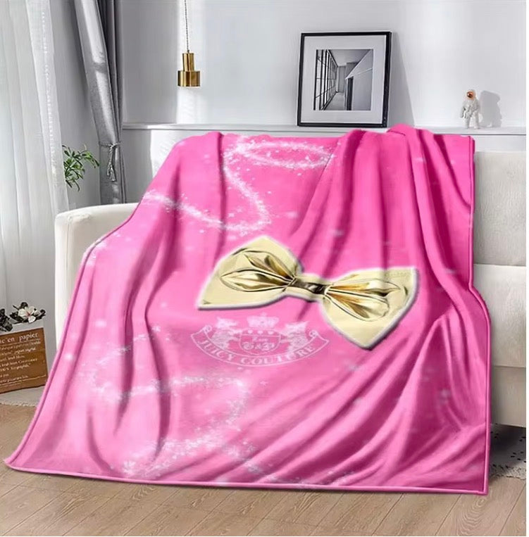 Juicy Couture Pink Crown Fleece Blanket