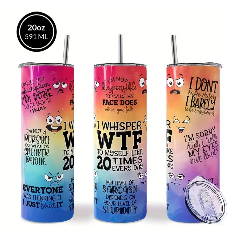 20oz Stainless Steel Insulated Tumbler with Colorful Cartoon Print