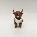 Fun Cute Resin Highland Cow Reading Book Toilet Bathtub Statue
