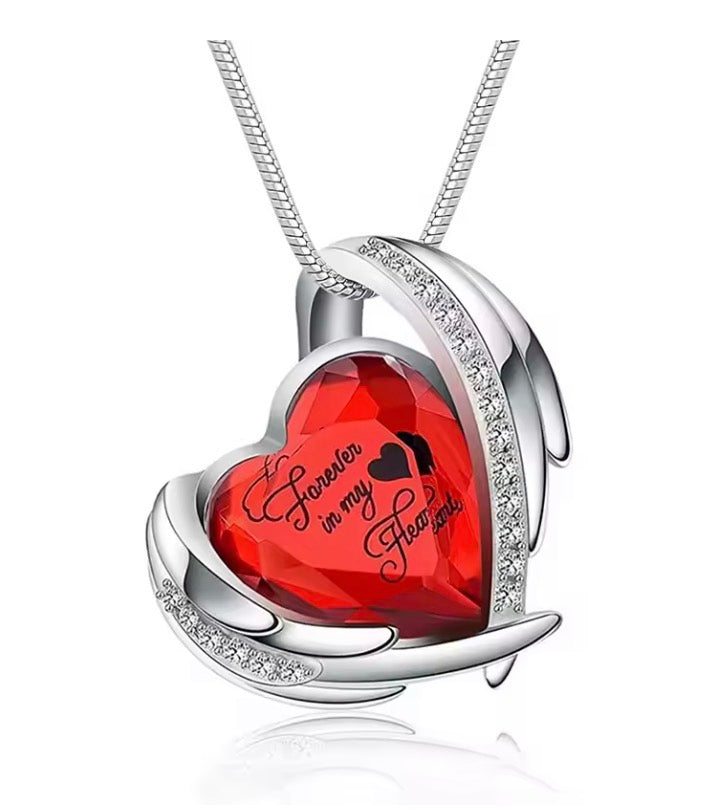 Memorial Cremation Heart Urn Necklace - Birth Month Colour