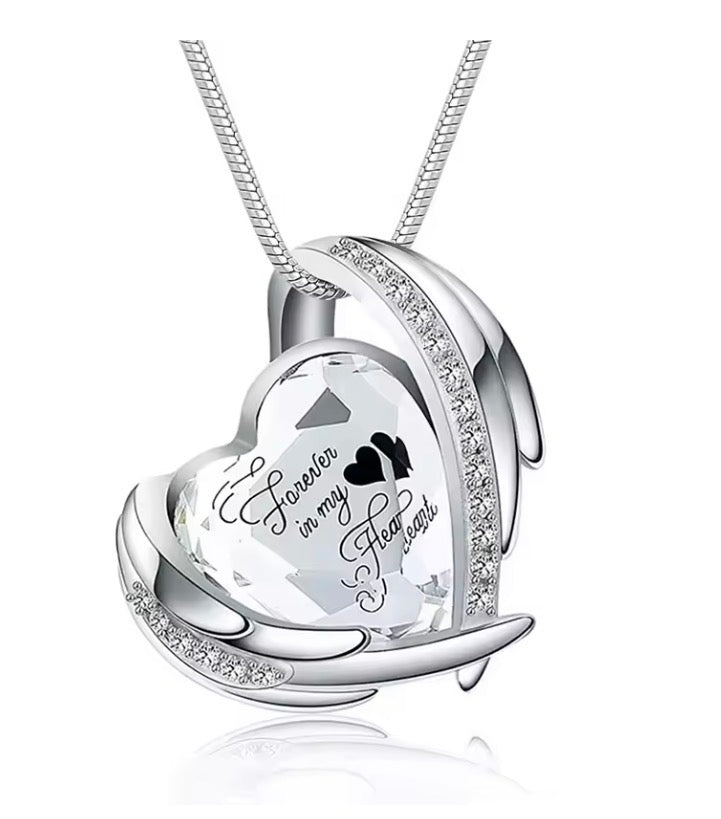 Memorial Cremation Heart Urn Necklace - Birth Month Colour