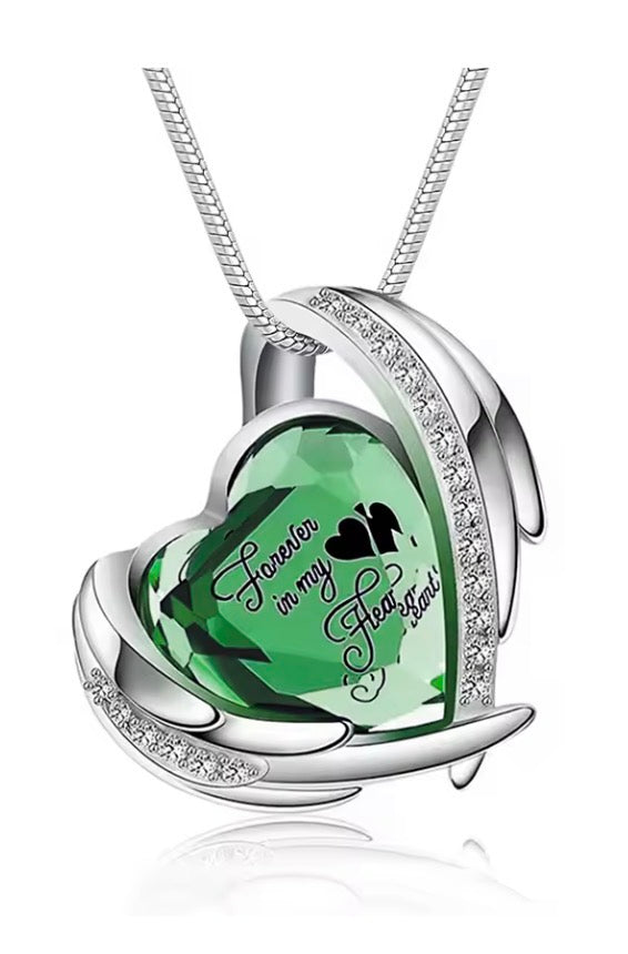 Memorial Cremation Heart Urn Necklace - Birth Month Colour