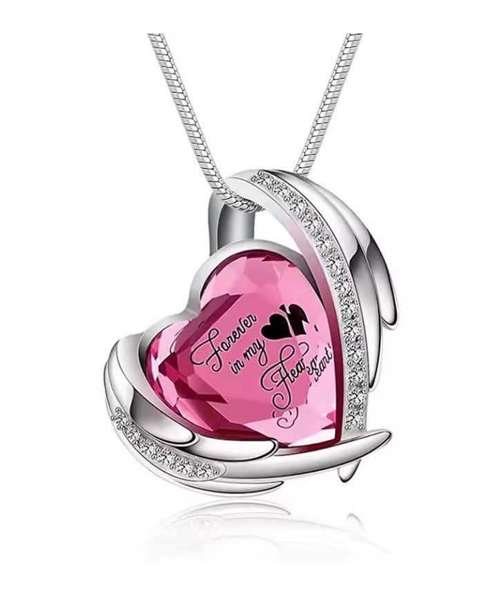 Memorial Cremation Heart Urn Necklace - Birth Month Colour