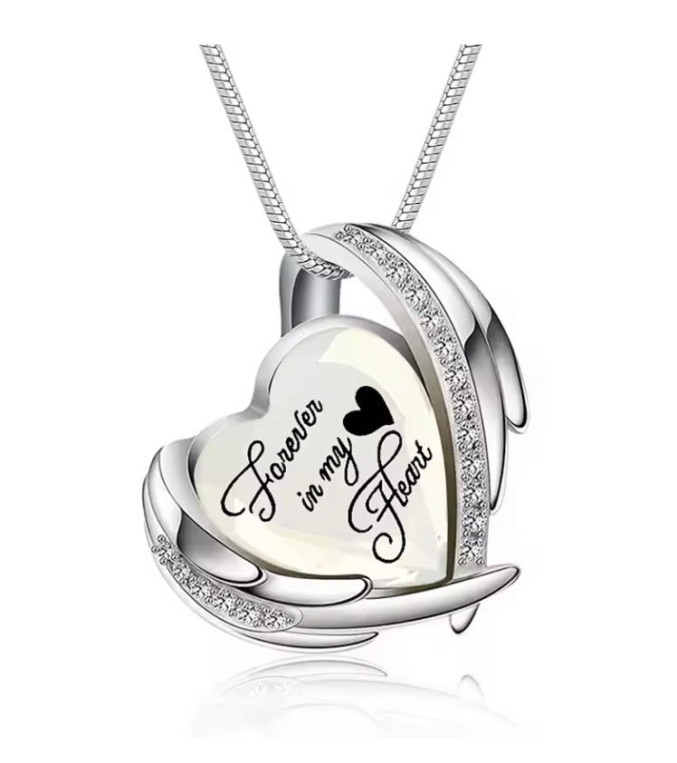 Memorial Cremation Heart Urn Necklace - Birth Month Colour