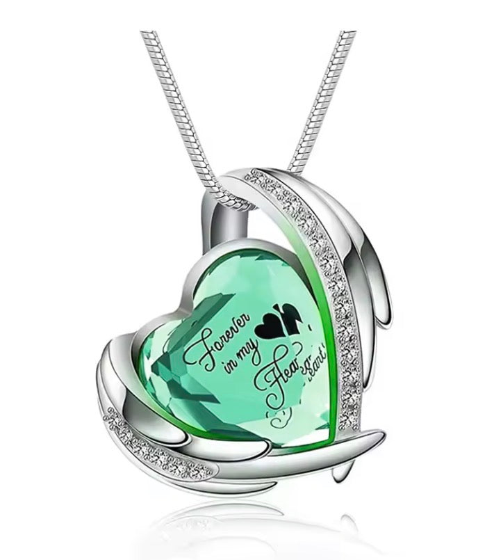 Memorial Cremation Heart Urn Necklace - Birth Month Colour