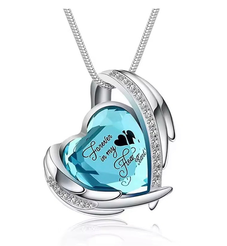 Memorial Cremation Heart Urn Necklace - Birth Month Colour