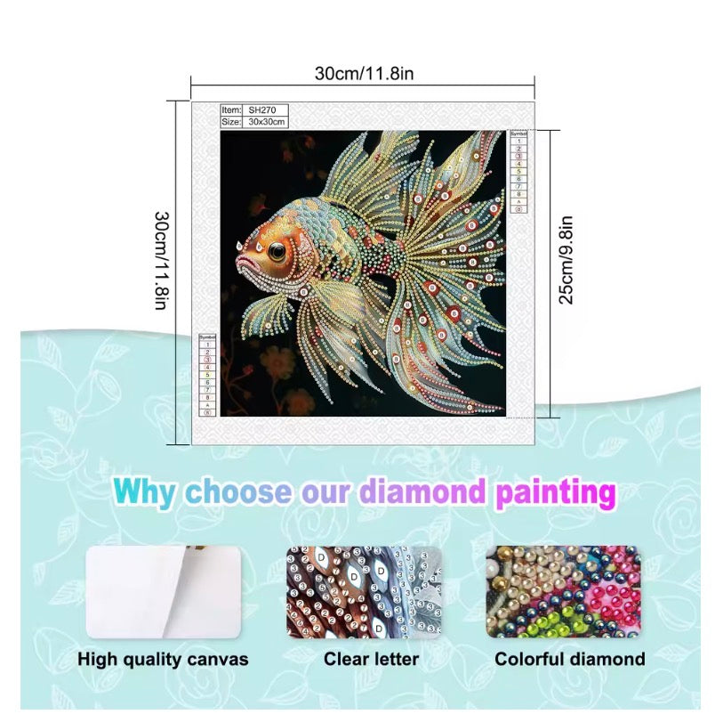 Colorful Goldfish Special Shape Diamond Art Painting Kit