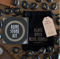 SET OF 25 BLACK ONYX VIKING RUNE STONES