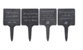 SET OF 4 SLATE GOTHIC GARDEN SIGNS