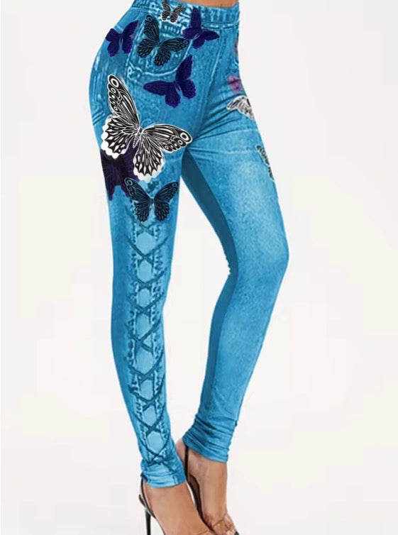 Women's Sexy Slim Fit New Butterfly Printed Leggings