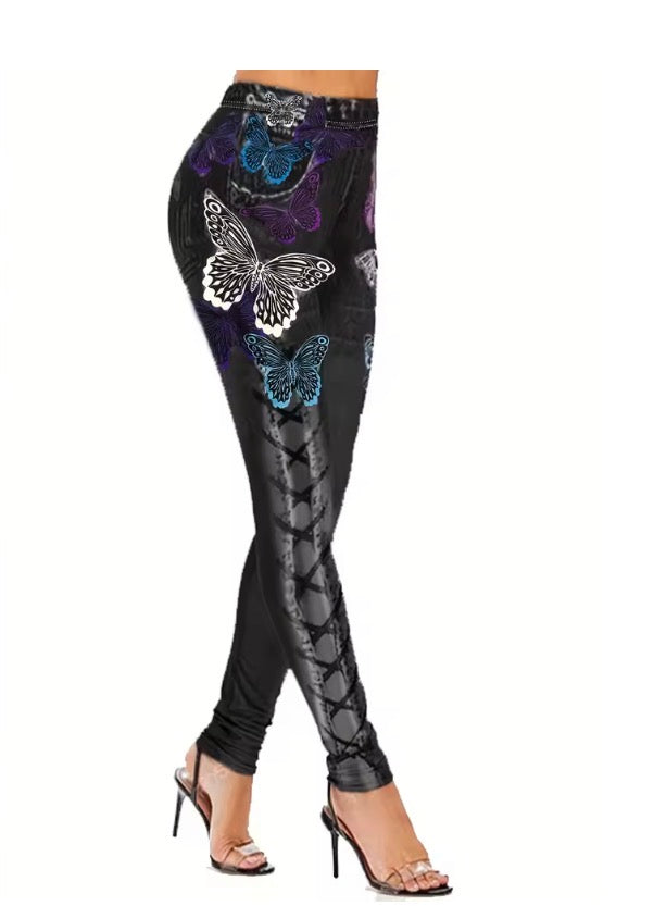 Women's Sexy Slim Fit New Butterfly Printed Leggings
