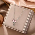 Sweet Pink Bow Necklace