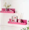 Set of 2 Scallop Shelves - Hot Pink
