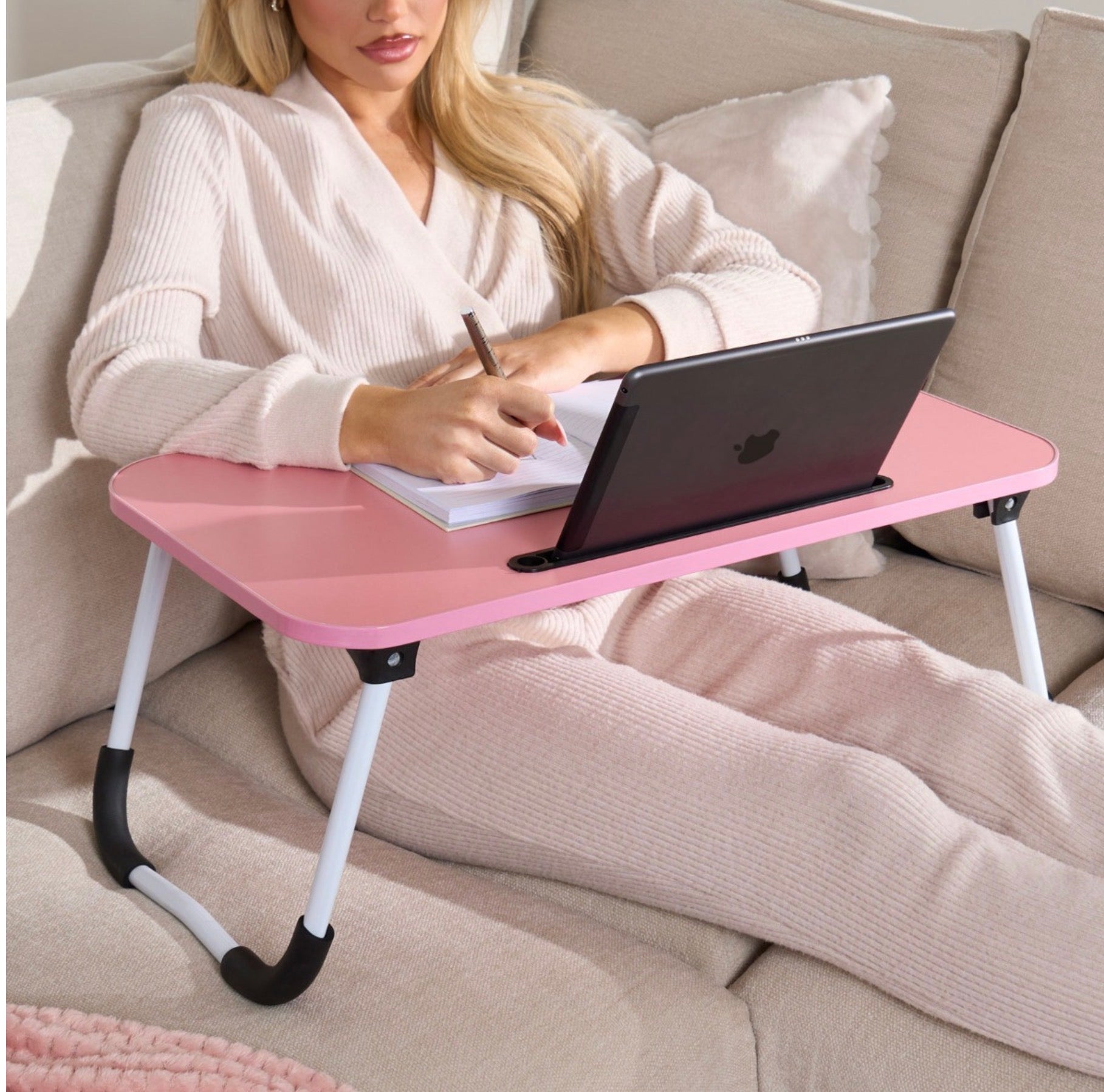 Foldable Laptop Tray Table - Blush