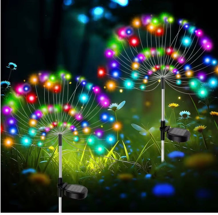 Solar LED Garden Ground Socket Light Firework Decor