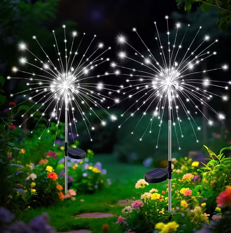 Solar LED Garden Ground Socket Light Firework Decor