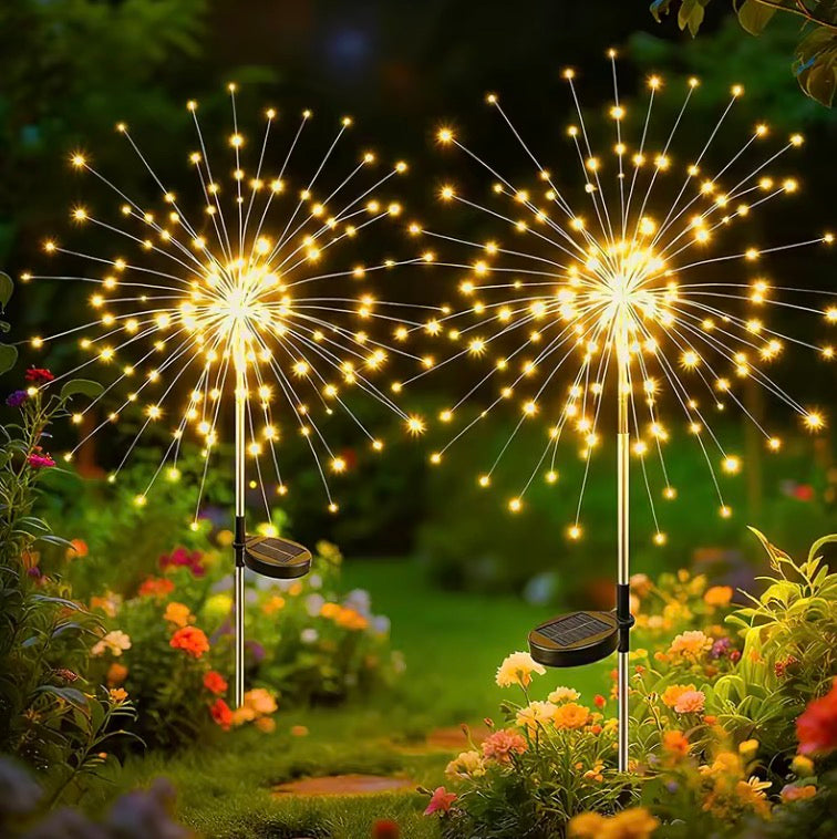 Solar LED Garden Ground Socket Light Firework Decor