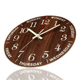 12 Inch Luminous Wall Clock Wood Silent Light In Dark Night