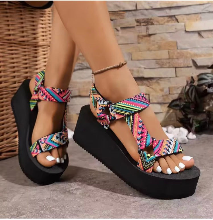 Thick Soled Comfort Cloth Sandals