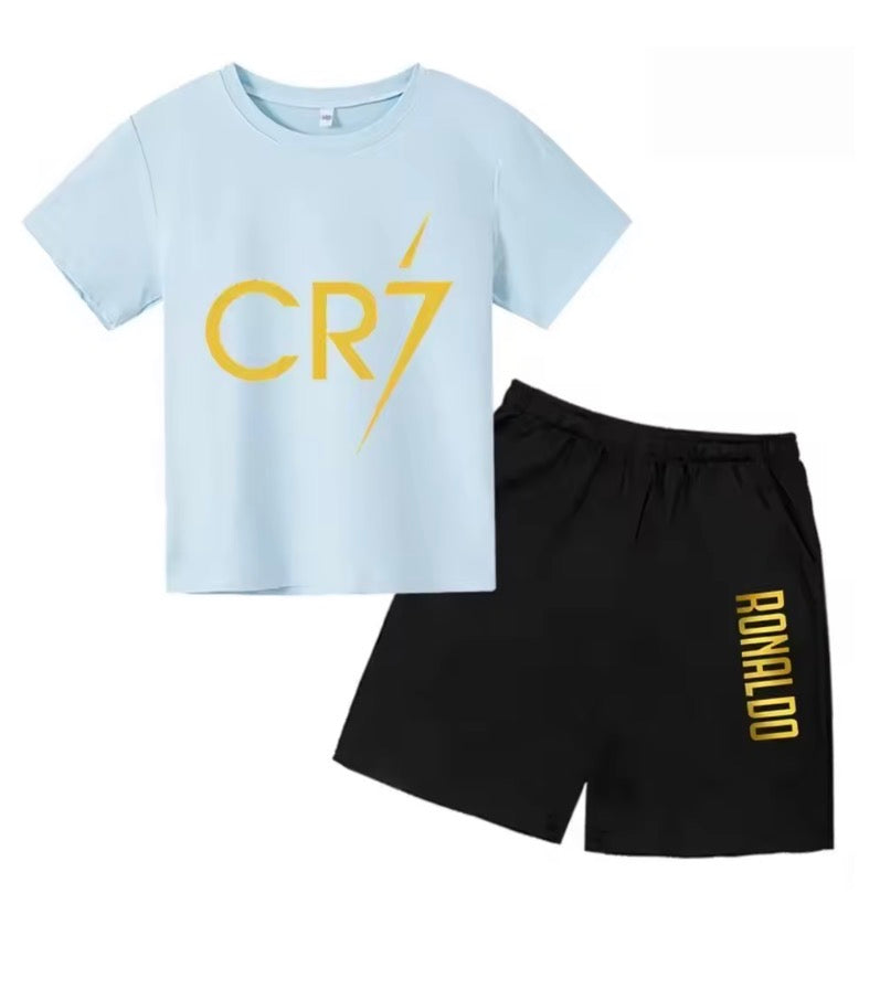 CR7 Printed Short Sleeve Children Set