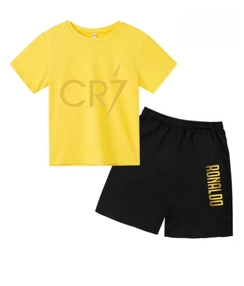 CR7 Printed Short Sleeve Children Set