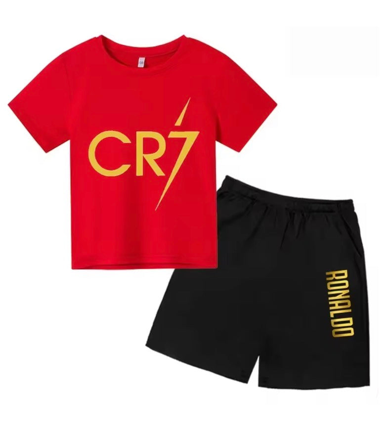 CR7 Printed Short Sleeve Children Set