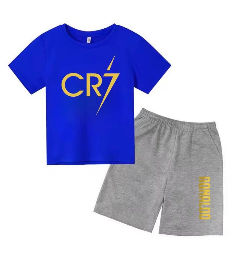 CR7 Printed Short Sleeve Children Set