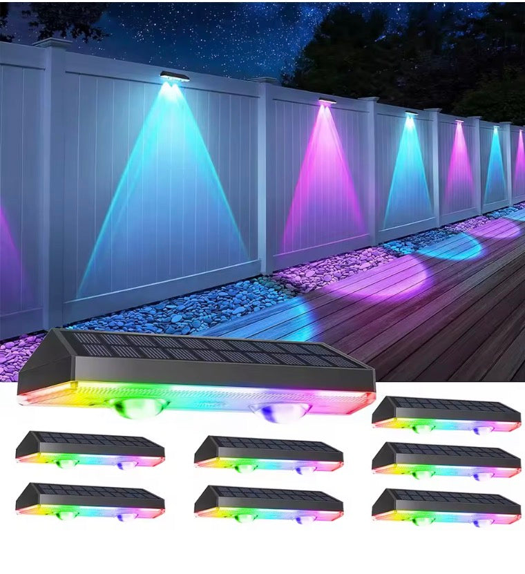 4pcs Solar Fence Light RGB Color Changing