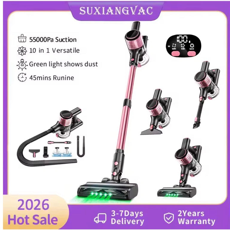 Cordless Vacuum Cleaner, 55Kpa/500W/45min 10 in 1 Powerful