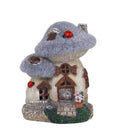 Mushroom House Sculpture with Solar Light