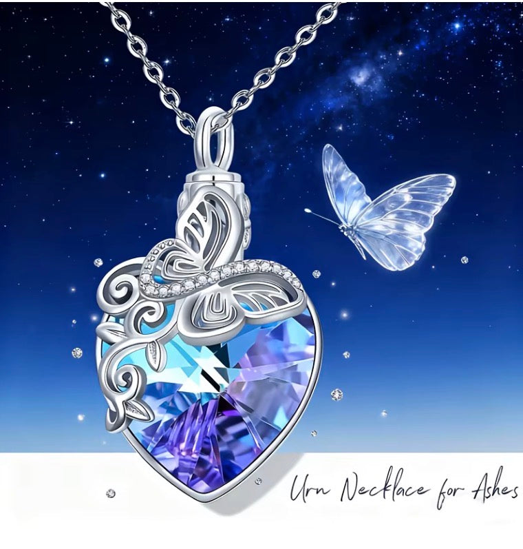 1 Piece Commemorative Pet Butterfly Colourful Necklace Urn