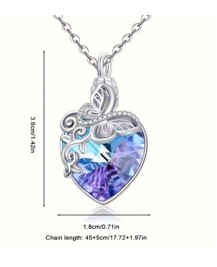 1 Piece Commemorative Pet Butterfly Colourful Necklace Urn