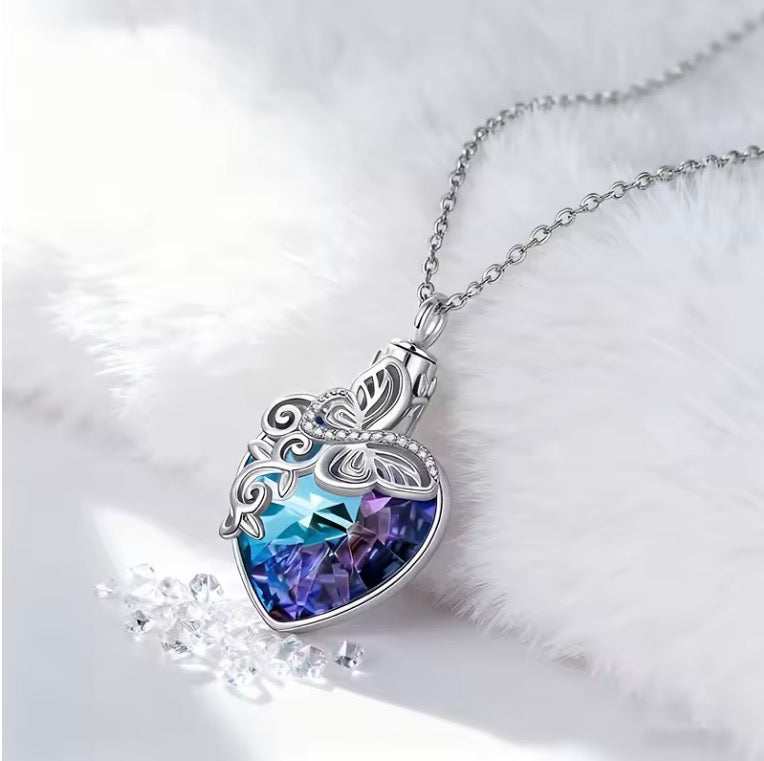 1 Piece Commemorative Pet Butterfly Colourful Necklace Urn