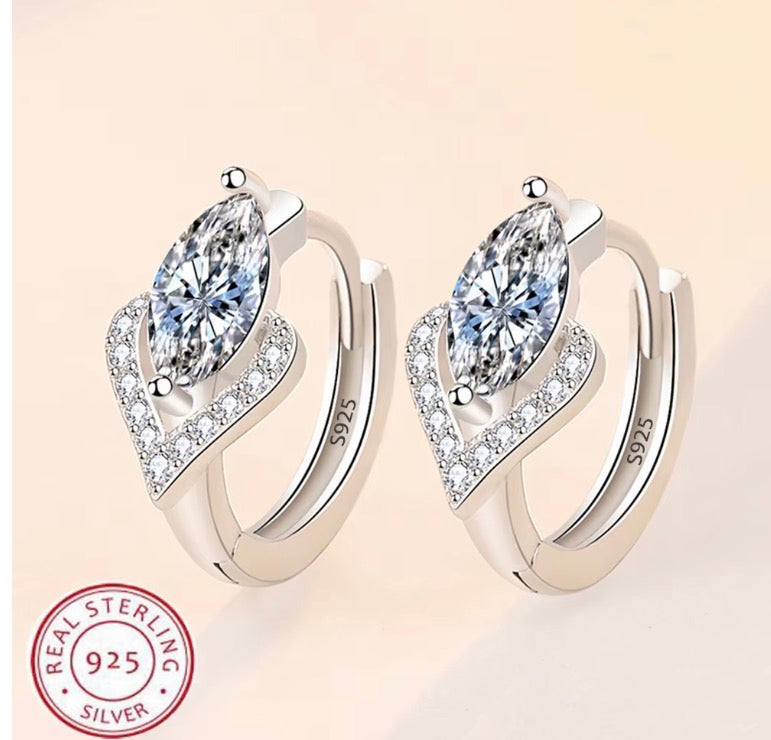 925 Sterling Silver Shining Zircon Earrings