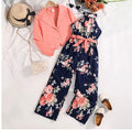 Girls Fashion Outdoor Leisure Vacation 2-Piece Pink Suit
