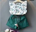 Ruffle Sleeveless T-shirt+Skirt 2PCS Set