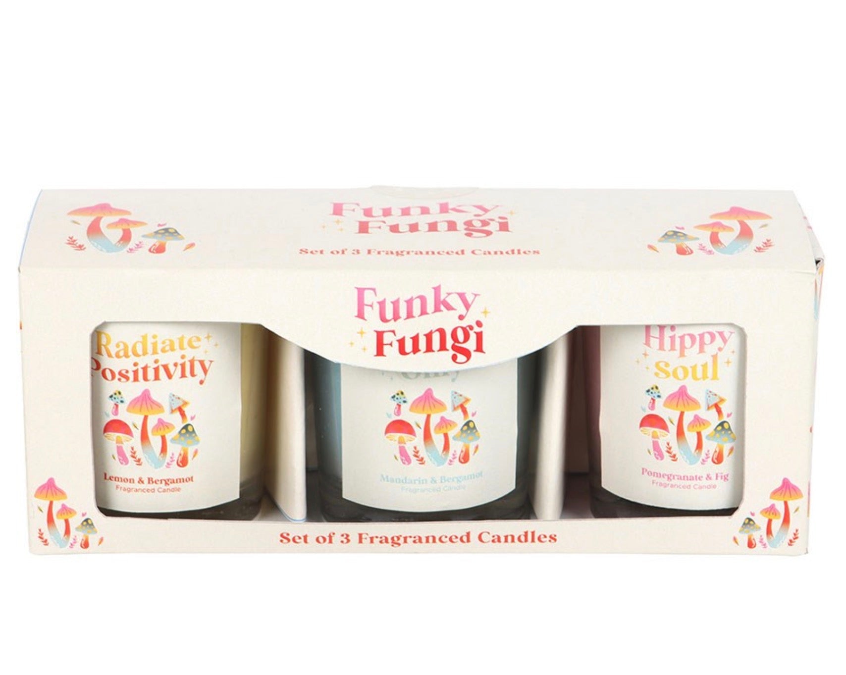 SET OF 3 FUNKY FUNGI MUSHROOM VOTIVE CANDLES