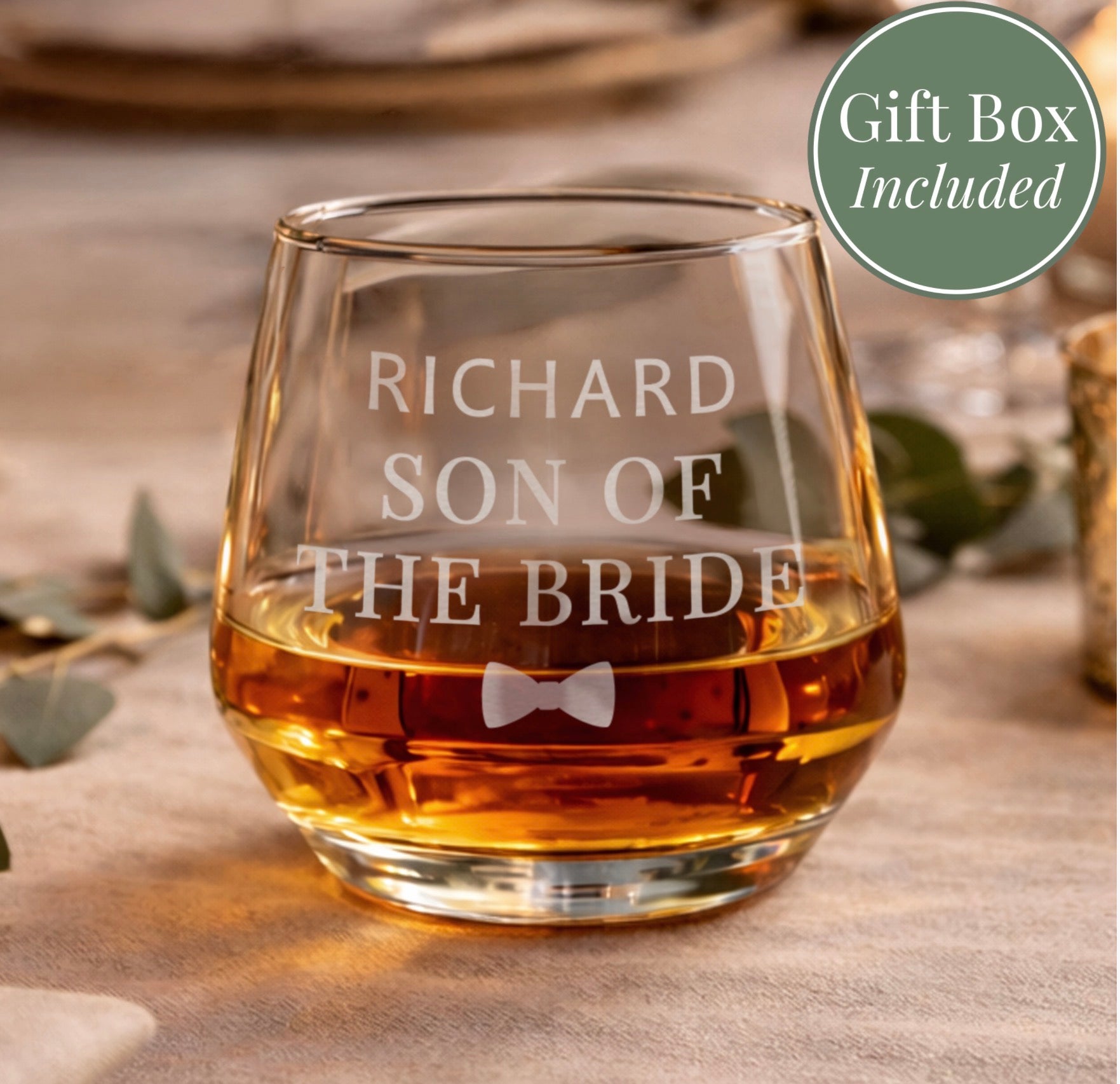 Personalised Wedding Whisky Glass