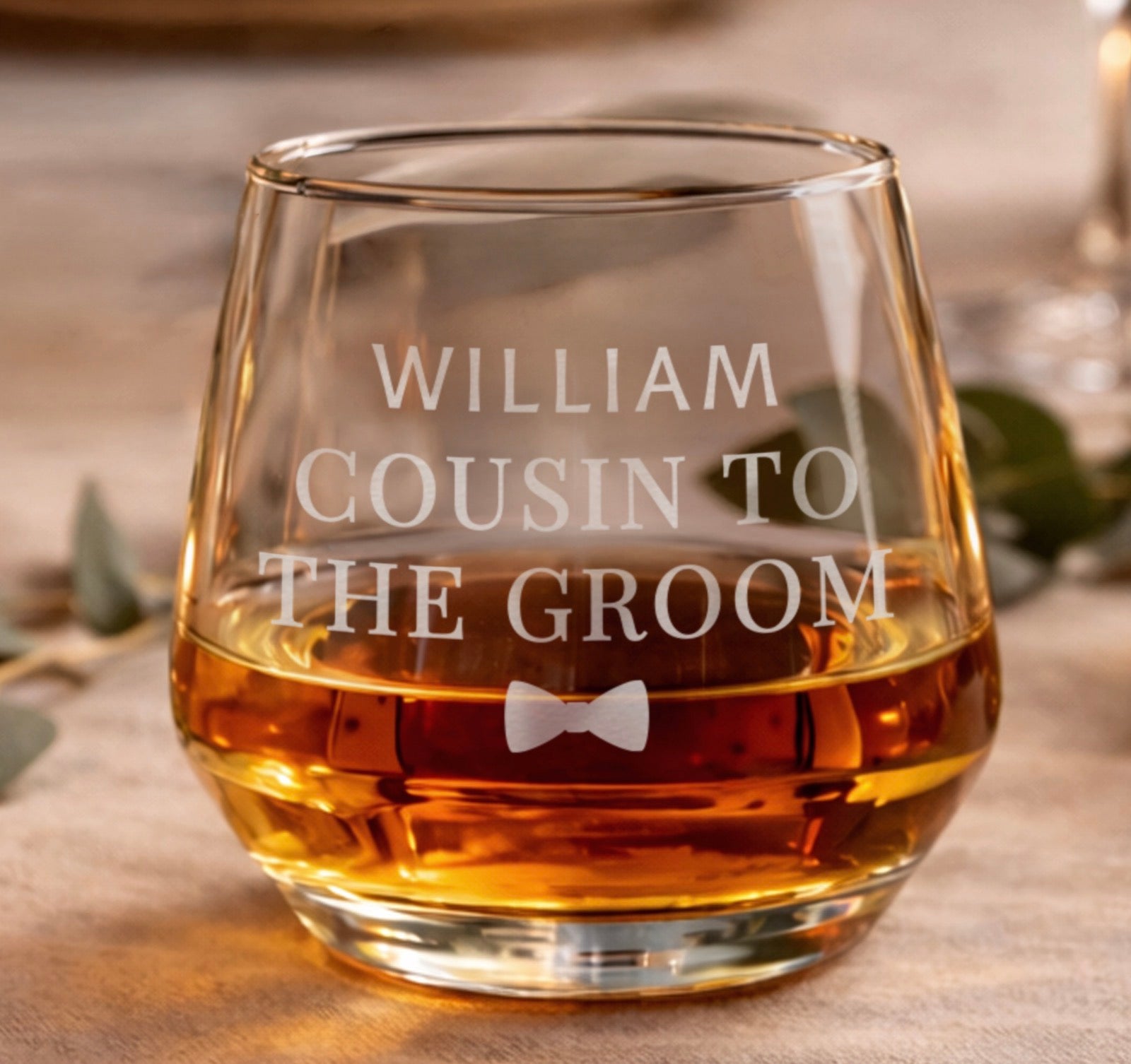 Personalised Wedding Whisky Glass