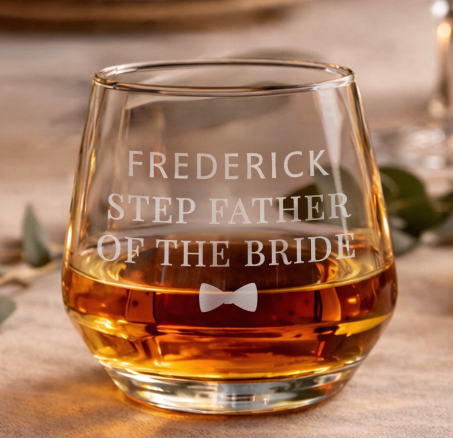 Personalised Wedding Whisky Glass