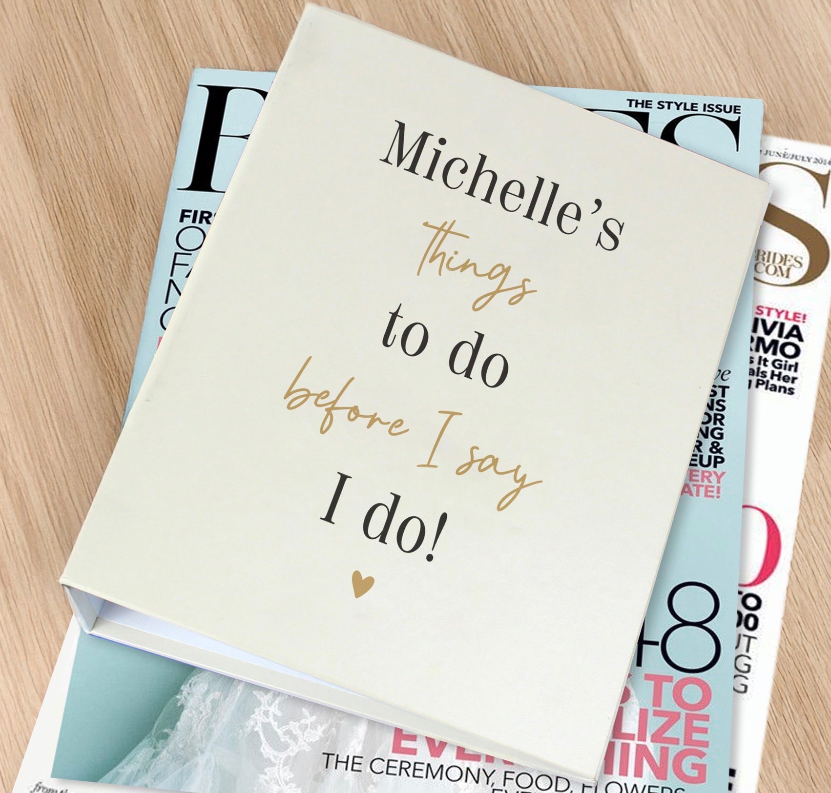 Personalised Black & Gold Wedding Planner