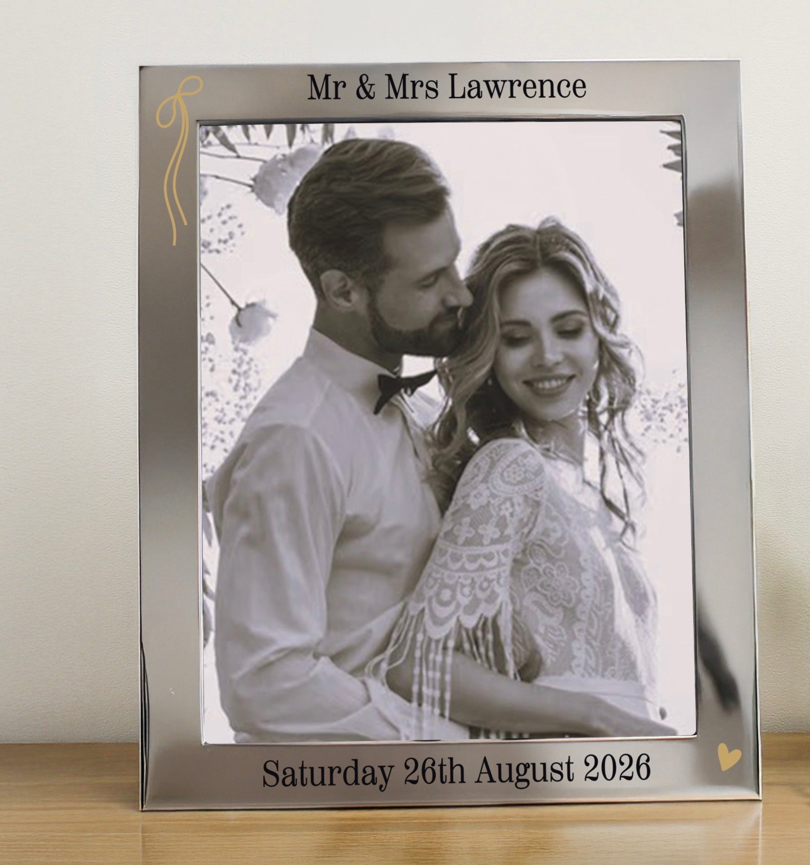 Personalised Black & Gold Free Text 8x10 Photo Frame