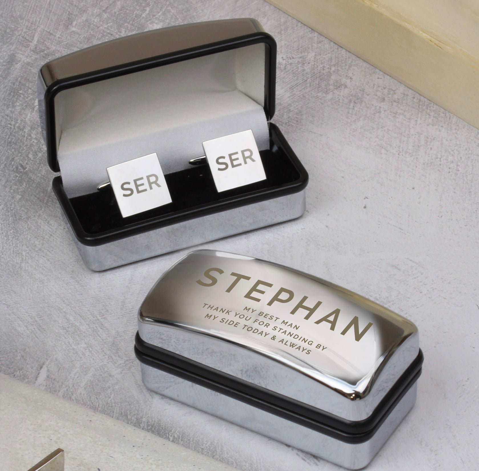 Personalised Initial Cufflinks & Bold Cufflink Box
