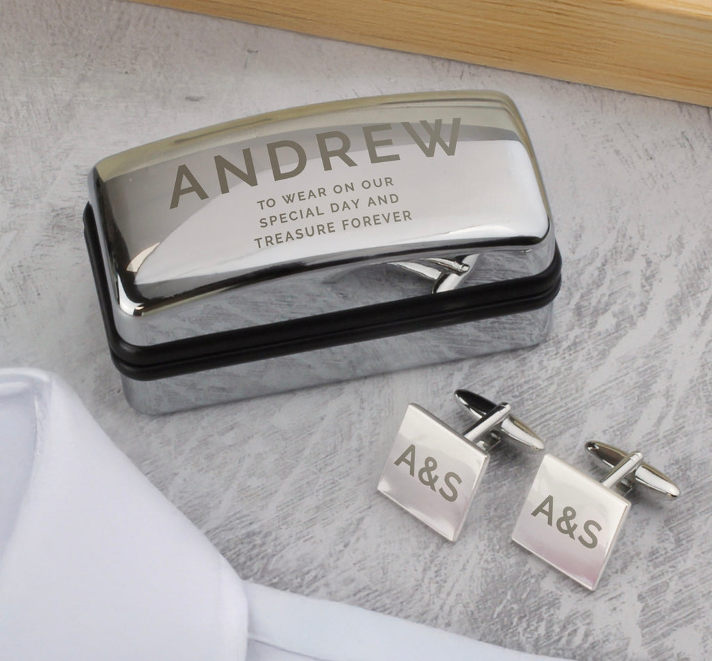 Personalised Initial Cufflinks & Bold Cufflink Box