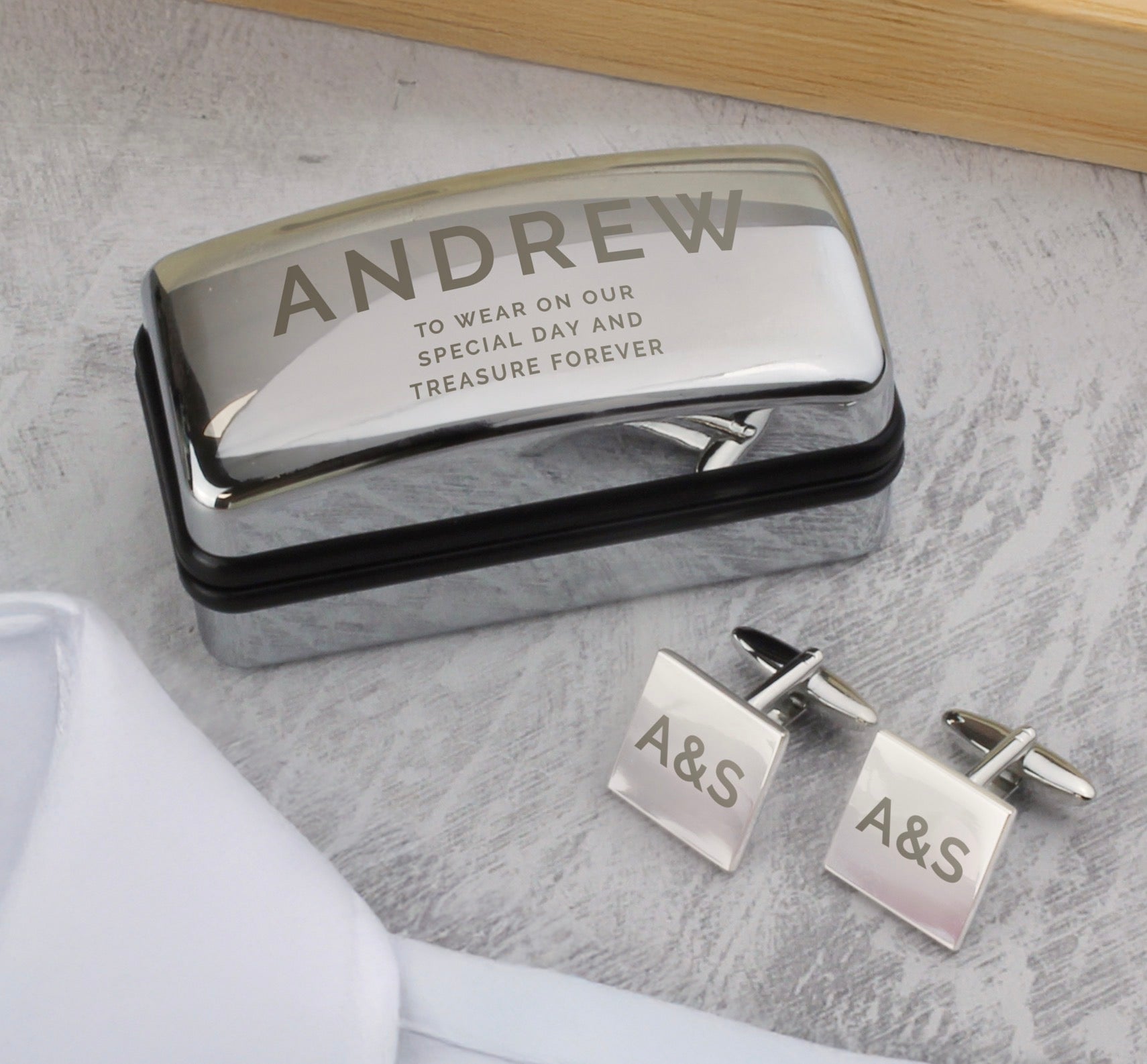 Personalised Initial Cufflinks & Bold Cufflink Box