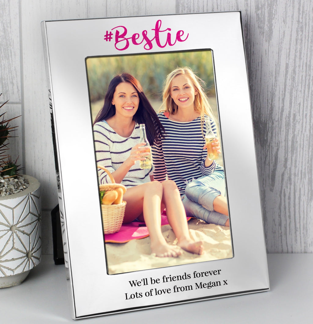Personalised #Bestie 6x4 Silver Photo Frame