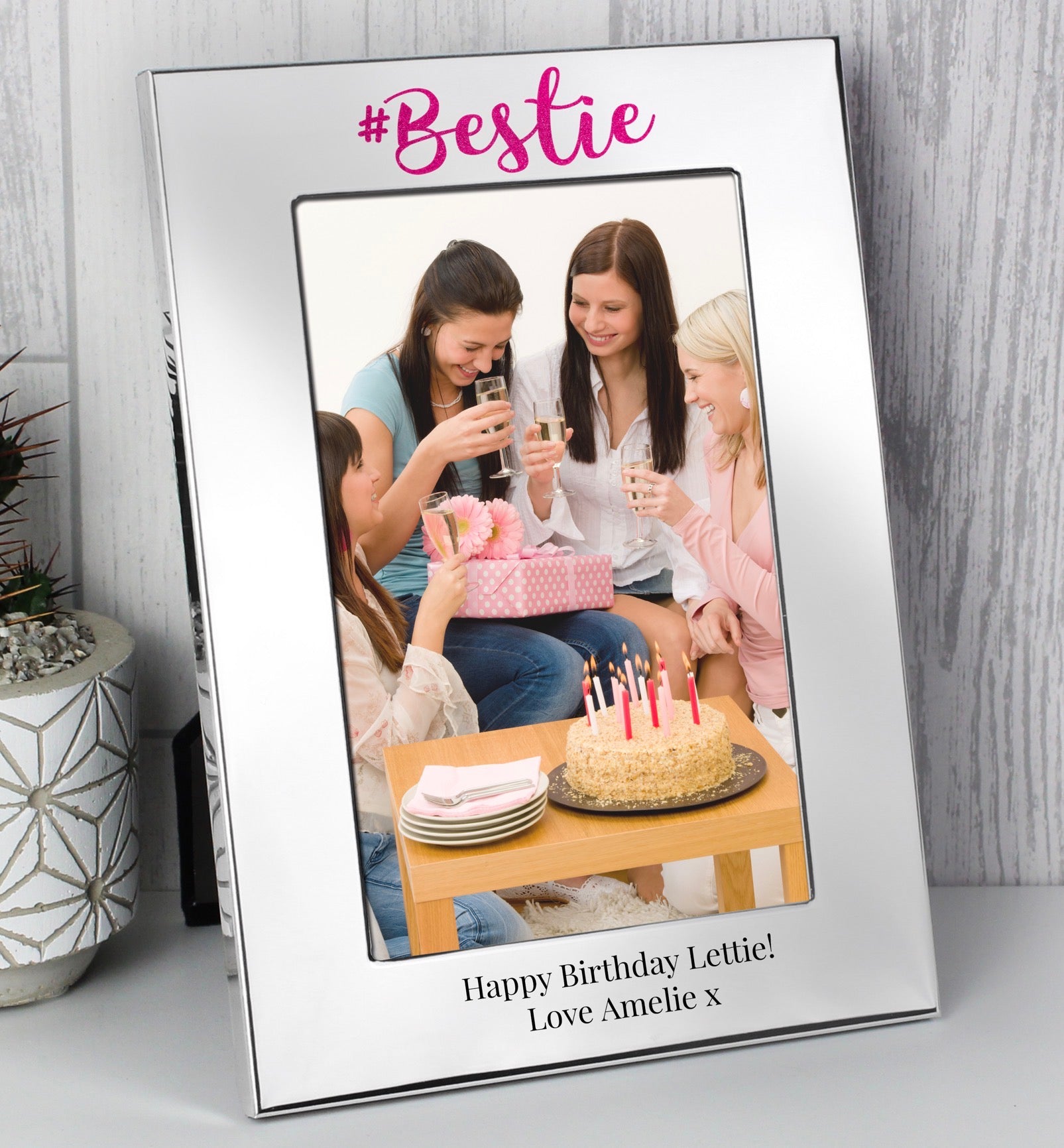 Personalised #Bestie 6x4 Silver Photo Frame